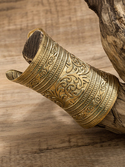 Carved Pattern Geometric Solid Color Bracelet Accessories