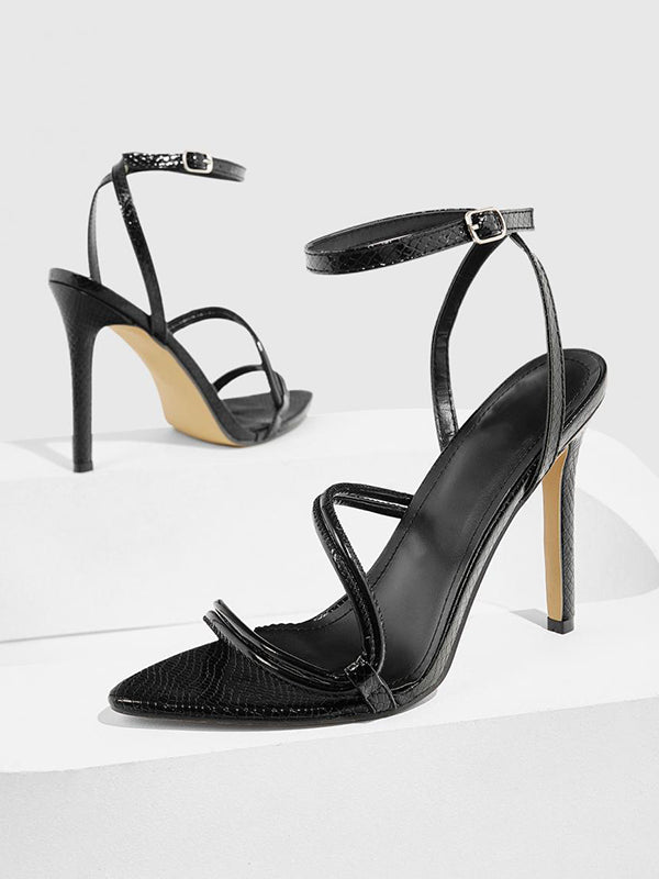 Belt Buckle Hollow Split-Joint Pumps Sandals