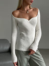Urban Skinny Solid Color Square-Neck Sweater Tops