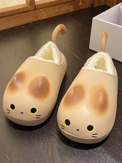 Round-Toe Split-Joint Platform Shoes Slippers