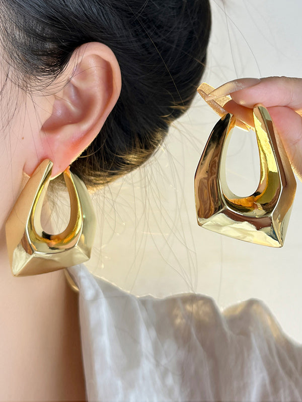 Normcore Geometric Hollow Drop Earrings