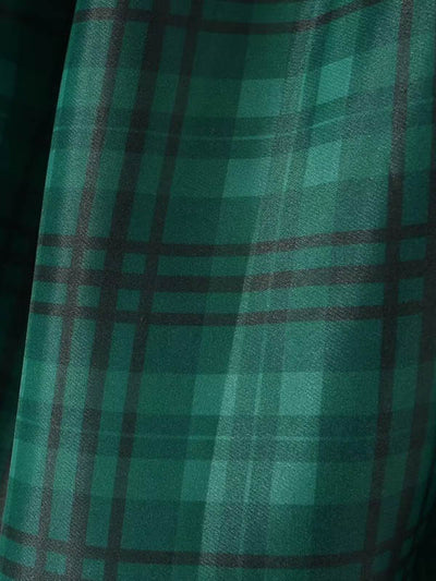 A-Line High Waisted Plaid Pleated Square-Neck Mini Dresses