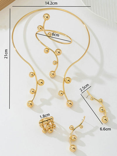 Irregularity Line Rhine Stones Accessories Sets