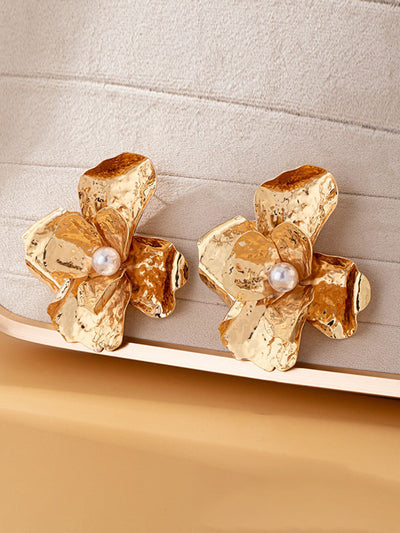 Flower Shape Shiny Earrings Accessories