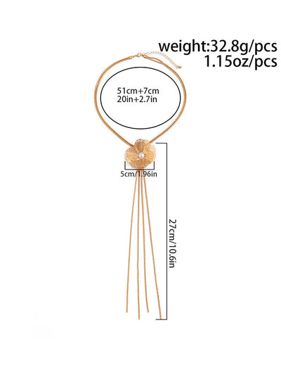 Flower Shape Tasseled Necklaces Accessories