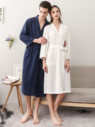 Comfortable Solid Bandage Thin Pajama Robe