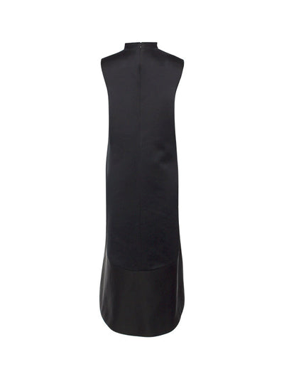 A-line High-low Solid Color Split-Joint Zipper Round-neck Maxi Dresses