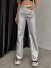 Wide Leg Pockets Solid Color Pants Trousers
