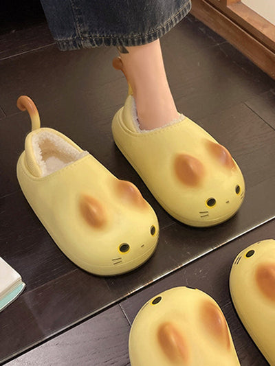 Round-Toe Split-Joint Platform Shoes Slippers