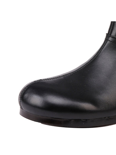 Women Vintage Genuine Leather Flat Ankle Boots