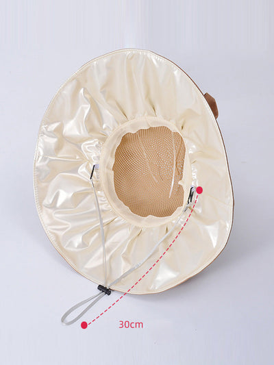 Women Summer Artsy Spliced Bowknot Sunproof Hat