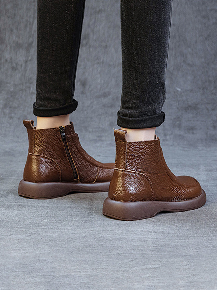 Women Autumn Genuine Leather Martin Boots