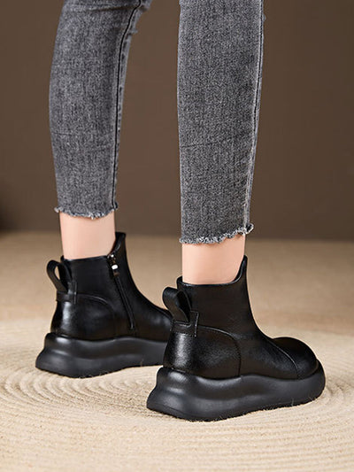 Women Winter Casual Pure Color Ankle Boots