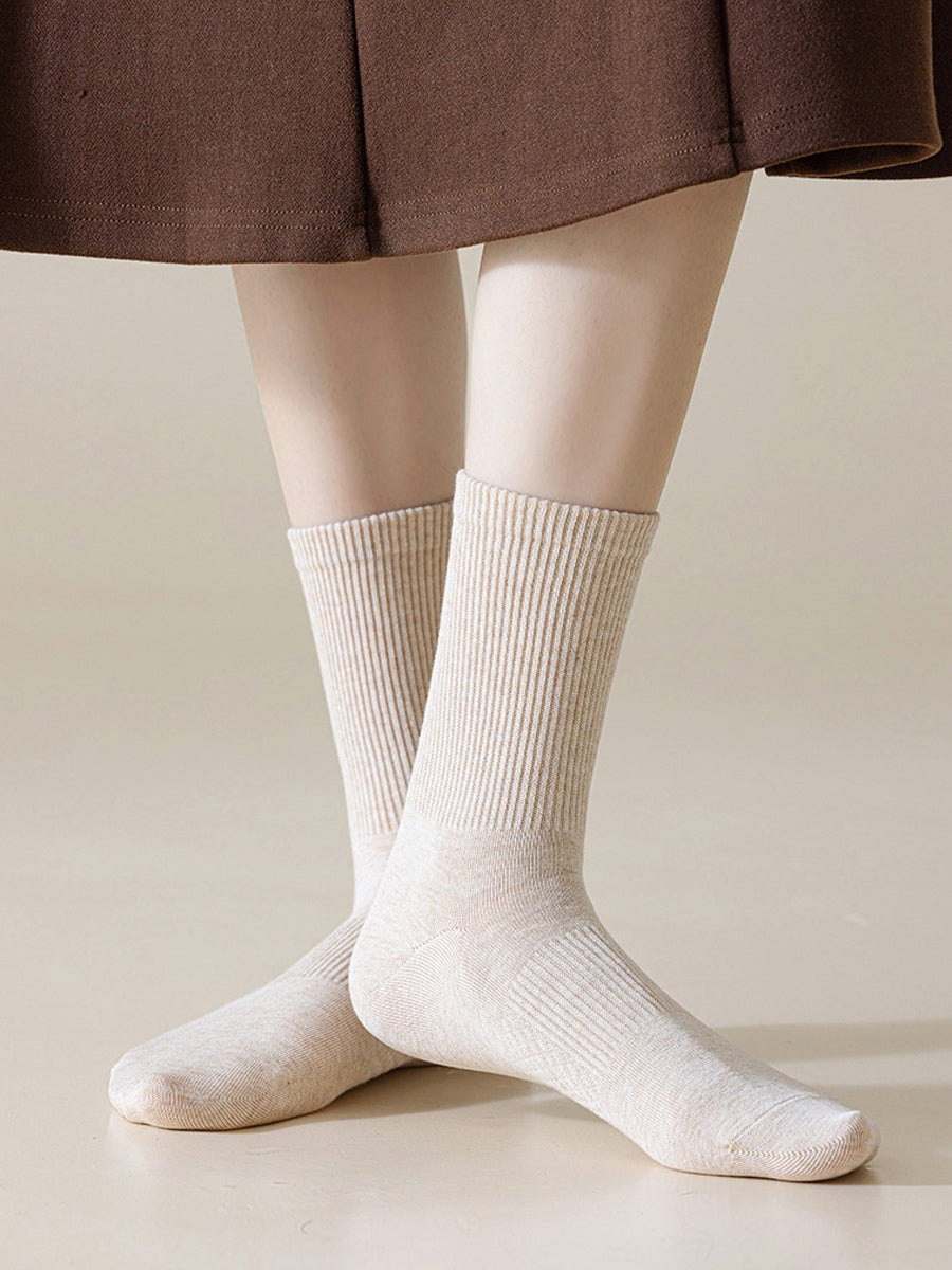 7 Pairs Women Casual Autumn Mid-Heel Socks