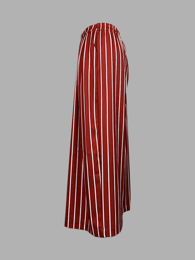 Loose Wide Leg Striped Casual Pants Bottoms Trousers