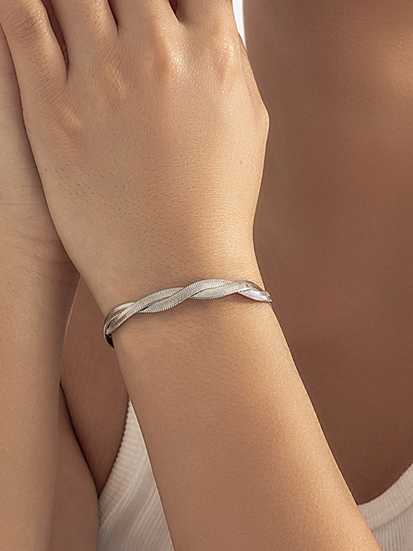 Statement Solid Color Geometric Alloy Bracelet Accessories