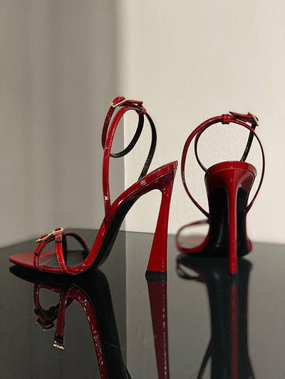 Belt Buckle Open Toe Split-Joint Pumps Sandals