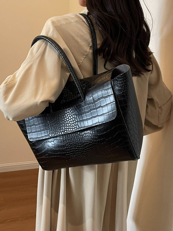 Solid Color Split-Joint Bags Handbags Tote Bags