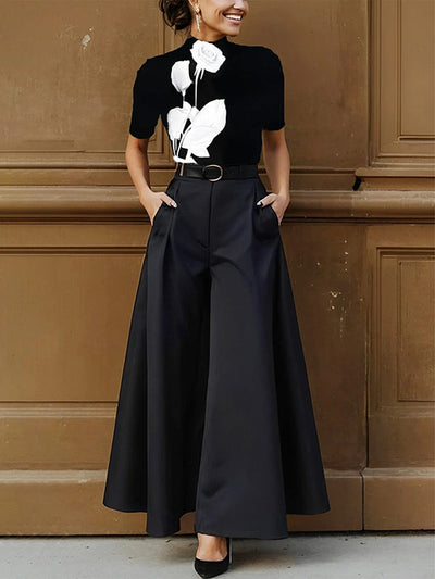 Wide Leg Solid Color Split-Joint Pants Trousers