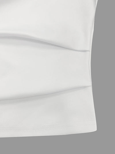 Loose Sleeveless Floral Printed High Neck Vest Top