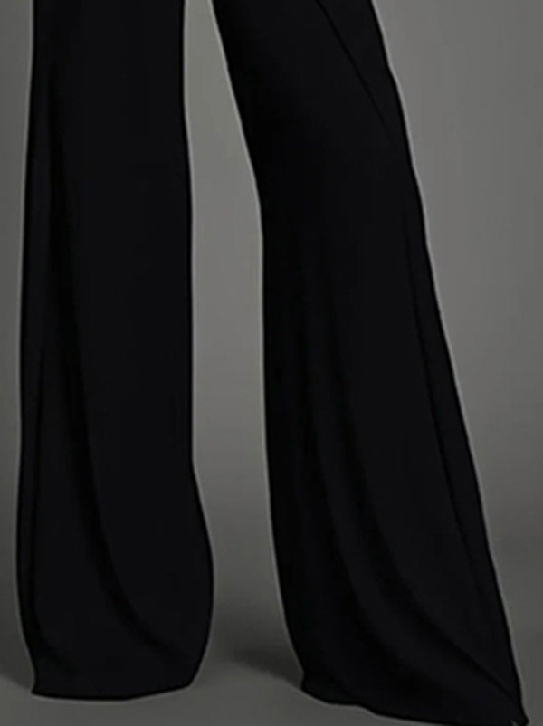Loose Wide Leg High-Waisted Solid Color Pants Trousers