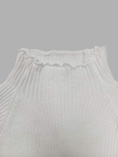 Simple Loose Solid Color High-Neck Sweater