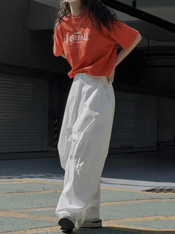 Loose Wide Leg Solid Color Split-Joint Casual Pants Bottoms Trousers