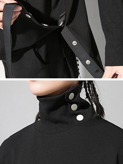 Original Solid Stand Collar T-Shirts Tops