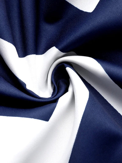 Short Sleeves Printed Lapel Maxi Dresses