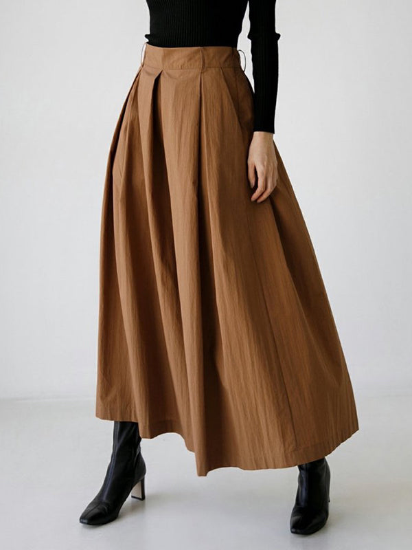 High Waisted Loose Pleated Solid Color Tied Waist Wide Leg Pants Trousers