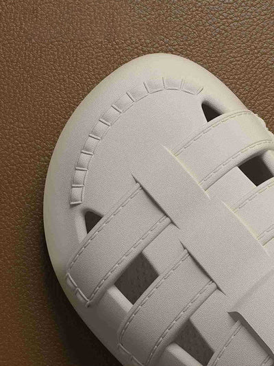 Hollow Round-Toe Split-Joint Platform Shoes Sandals