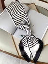 Urban Contrast Color Striped Printed Silk Imitation Scarf