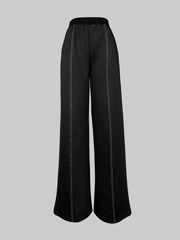 High Waisted Loose Split-Joint Pants Trousers