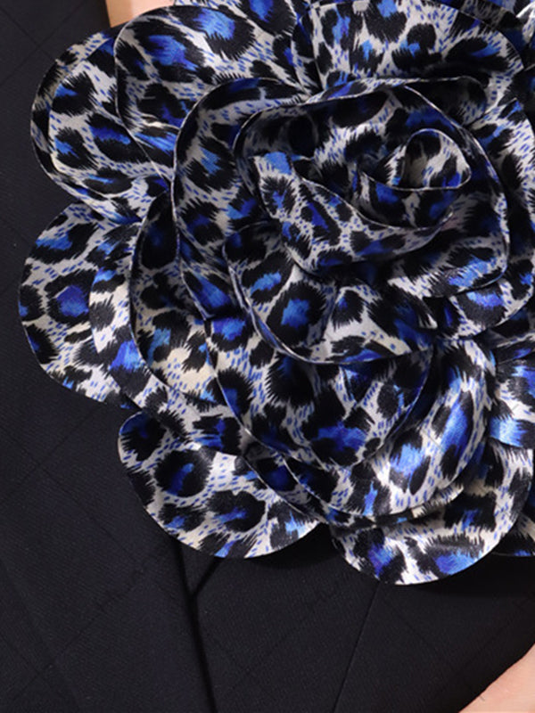 Flower Shape Leopard Brooch