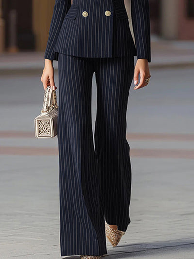 Loose Wide Leg Striped Pants Suits Bottoms Trousers