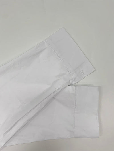 A-Line High-Low Buttoned Pockets Printed Split-Side Stand Collar Blouses&Shirts Tops