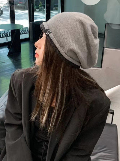 Pleated Split-Joint Knitted Hats