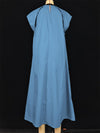 A-Line Loose Pleated Tied Round-Neck Midi Dresses