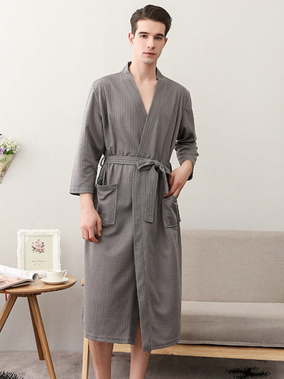 Comfortable Solid Bandage Thin Pajama Robe