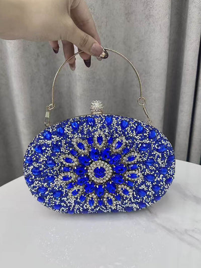 Geometric Rhine Stones Shiny Evening Bags & Clutches