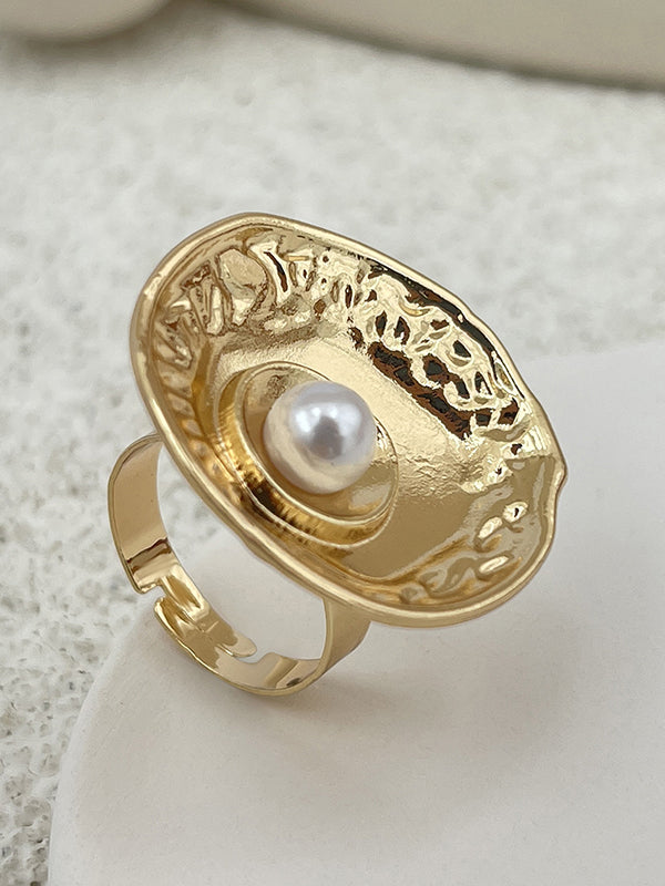 Geometric Pleated Shiny Rings Accessories
