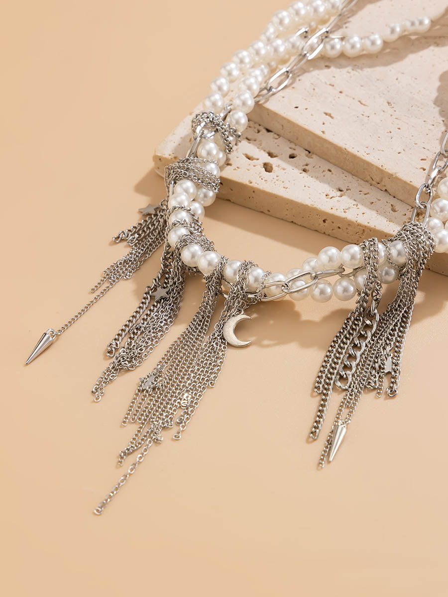 Chains Geometric Tasseled Necklaces Accessories