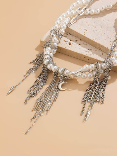Chains Geometric Tasseled Necklaces Accessories