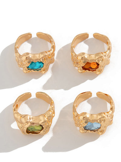 Geometric Rhine Stones Rings Accessories