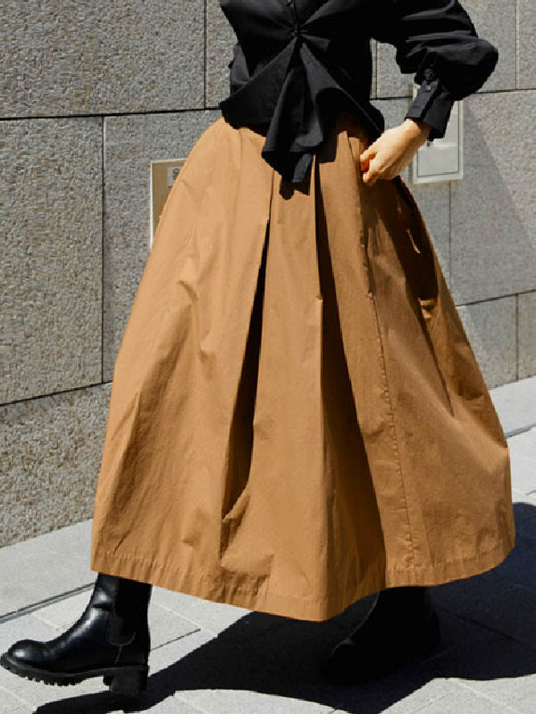 A-Line Loose Solid Color Skirts Bottoms