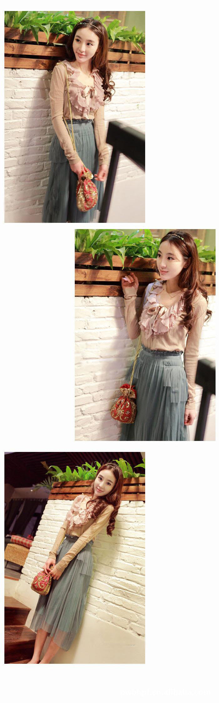 korean colorful flash irregular crystal around the wide side headband