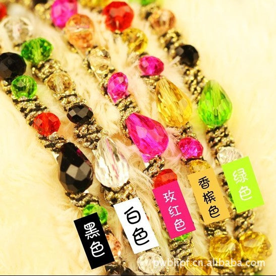 korean colorful flash irregular crystal around the wide side headband