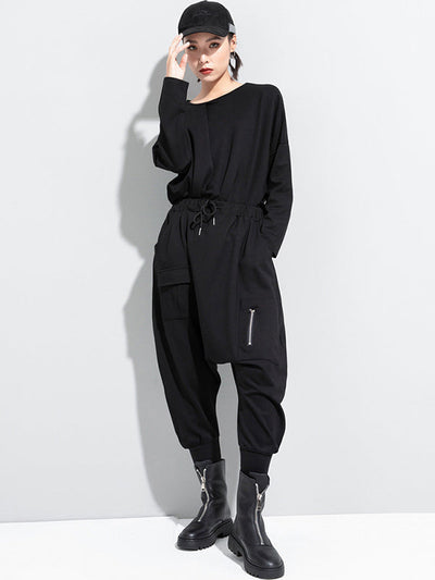 Simple Solid Elasticity Harem Pants