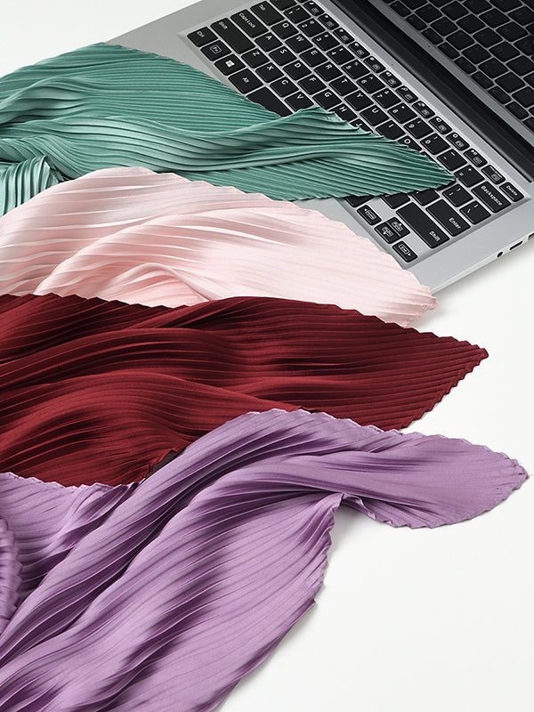 Pleated Solid Color Shawl&Scarf