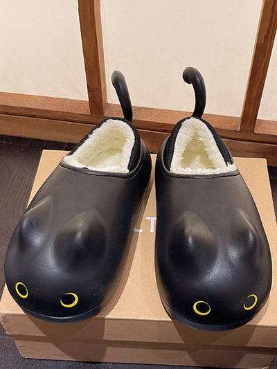 Round-Toe Split-Joint Platform Shoes Slippers